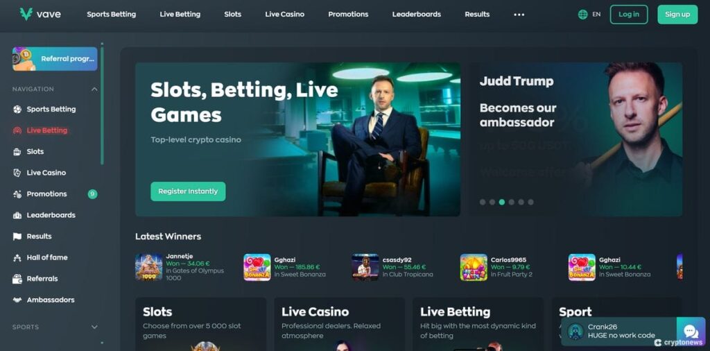 vave casino recenzija